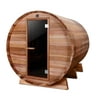 ALEKO SB6CEDAR Outdoor or Indoor Rustic Western Red Cedar Wet Dry Barrel Sauna, 6 kW Harvia KIP Heater, 6 person