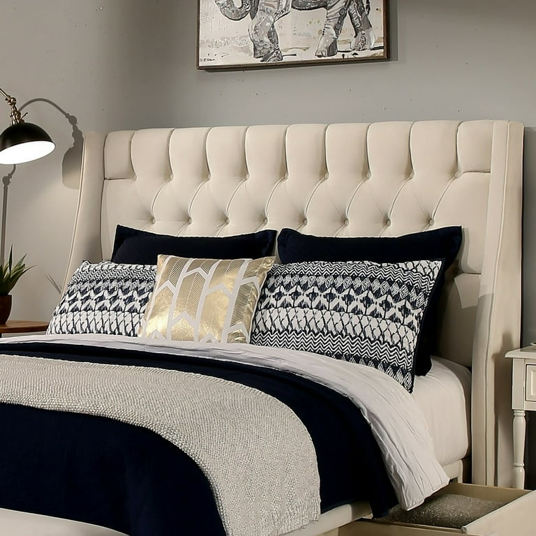Difranco upholstered on sale wingback headboard