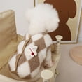 thumbnail image 6 of Winter Pet Clothing Dog Fleece Coat Two-Legs Plaid Design Size 13x16.9x13 Inches (Brown/S), 6 of 6