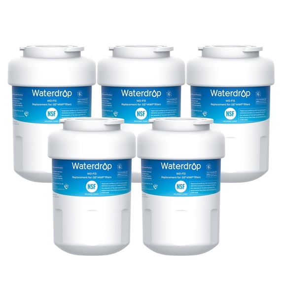 Waterdrop WD-F13 Replacement for GEÂ® MWFÂ®, SmartWaterÂ® MWFP, MWFINT, MWFA, GWF, HDX FMG-1, KenmoreÂ® 9991, GSE25GSHECSS, WFC1201 Water Filter, 5 filters, Package may vary