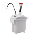 thumbnail image 3 of Dispensador de salsa de acero inoxidable de gran capacidad con bomba y recipiente manual para condimentos. Blanco, 3 of 9