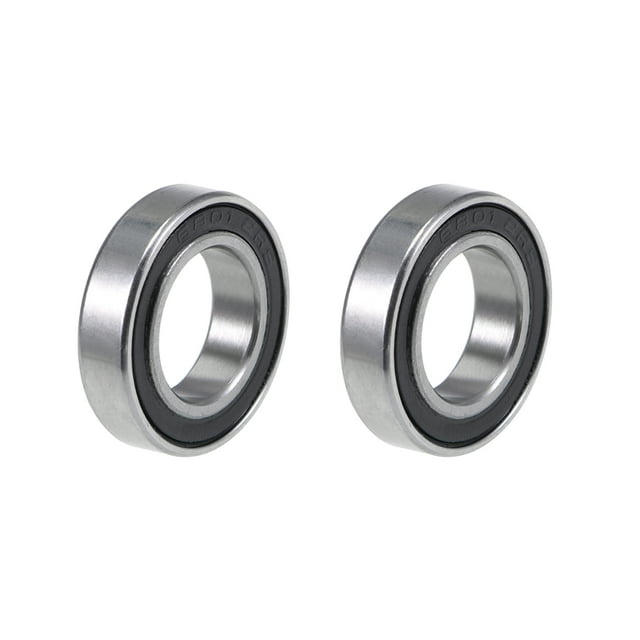 Unique Bargains Roulements à Billes 6801-2RS Rainures Profondes 12mmx21mmx5mm Doublement Scellés Acier Chromé P6 2 Pcs