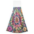 thumbnail image 2 of Wobogo Colorful Blooms Floral Hand Towel Set of 2 Absorbent for Kitchen and Bathroom With Velcro Hanging Loop 18.2×14in, 2 of 7