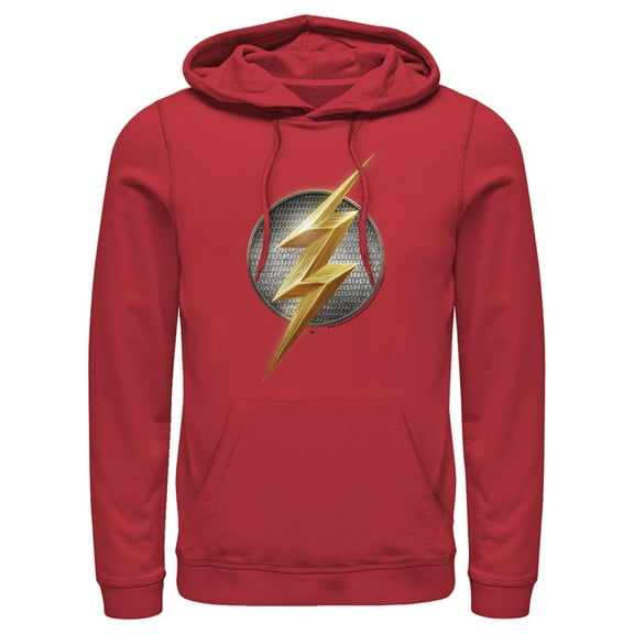 Men's Zack Snyder Justice League The Flash Logo  Pull Over Hoodie Red 3X Large
