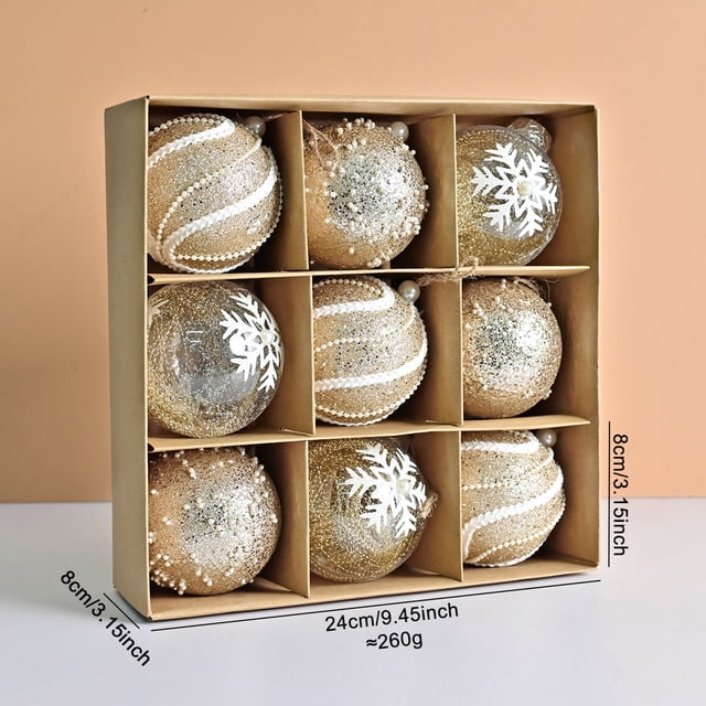 Uuiauoio Christmas Ball Ornaments Set, Shatterproof Christmas Tree Hanging Decorations, for Home Party Indoor Farmhouse Thanksgiving Xmas Decor - 24PCS