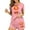 Pink-B, variant on Uaswgudfs Women's Cotton Blend Pajama Set - Halloween Print, Elastic Waist