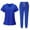 0-royal blue, variant on Medical Scrub Set for Women, Modern V-Neck Scrub Top & Jogger Scrub Pants with Multi Pockets Professionals Soft Stretch Medical Nursing Uniforms Set (Hot pink)