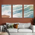 thumbnail image 6 of Shadudu Wave Beach Sky Canvas Wall Art Triptych Set for Home Office Decor, 12x16 Inches, Unframed 12"x16"x3pcs, 6 of 6