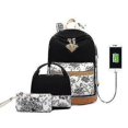 thumbnail image 4 of 3 Pcs Backpack Student Bag With Usb(red), 4 of 5