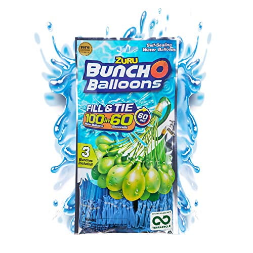 Bunch O Balloons - Instant Water Balloons -  Blue (3 bunches - 100 Total Water Balloons)
