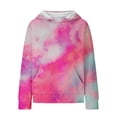 thumbnail image 7 of Mercatoo Cute Tie Dye Hoodies for Teen Girls Oversized Rainbow 𝐇ooded Sweatshirts Trendy Long Sleeve Pullover Shirt Pocket, 7 of 7