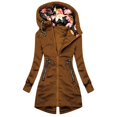 thumbnail image 1 of Veste de Mode Décontractée à Capuche avec Poche Zippée et Imprimé Floral pour Femmes, Design Uni, 1 of 1