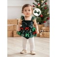 thumbnail image 4 of Miaouyo Infant Baby Girl Christmas Outfit 0 3 6 9 12 18 Months Sleeveless Stars Bows Tulle Patchwork Romper Dress with Hairband, 4 of 9
