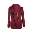 thumbnail image 1 of Veste à Capuche en Polaire à Fermeture Éclair Oblique pour Femmes, 1 of 1
