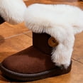 thumbnail image 4 of Bnwani Girl's Boots, Winter Daily Comfortable Warm Snow Boots for Toddler Little Kid Girls Brown Size 24, 4 of 8