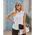 thumbnail image 2 of MINTLIMIT Women's Sleeveless Button Down Shirt Basic Solid Collared Work Blouse, 2 of 5