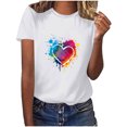 thumbnail image 3 of VKOYWKM Heart Tshirts for Women Valentines Day T-Shirts Love Graphic Tees Short Sleeve Crew Neck Loose Fit Holiday T-Shirts Valentines Day Gifts Tops, 3 of 7