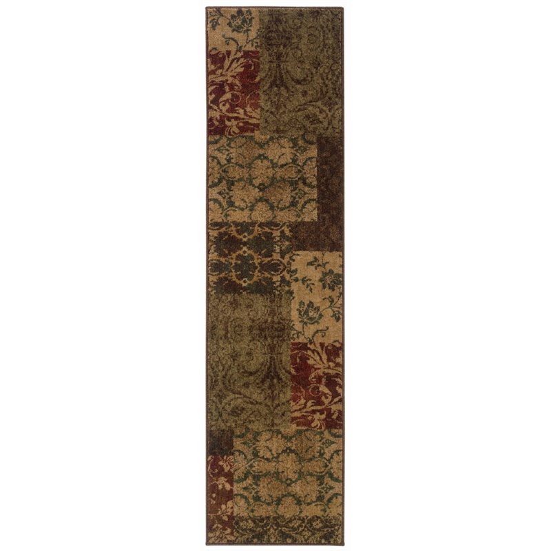 Oriental Weavers Allure 1'11" x 7'6" Machine Woven Runner Rug in Green