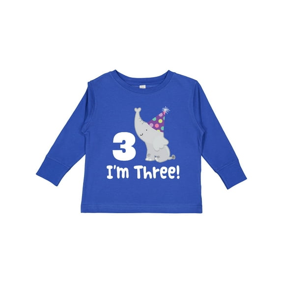 Inktastic 3rd Birthday Zoo Elephant Childs Boys or Girls Long Sleeve Toddler T-Shirt