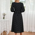 thumbnail image 4 of Wancir Women's Elegant Floral Long Sleeve Round Neck Smocked A-Line Flowy Tiered Maxi Dress, 4 of 6