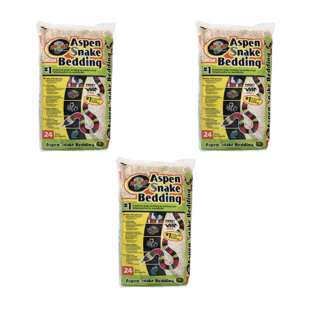 (3 Pack) Aspen Snake Bedding - 24 Quart Bags - Perfect Bedding for Snakes - Includes DBDPet Pro-Tip Guide - Full Case