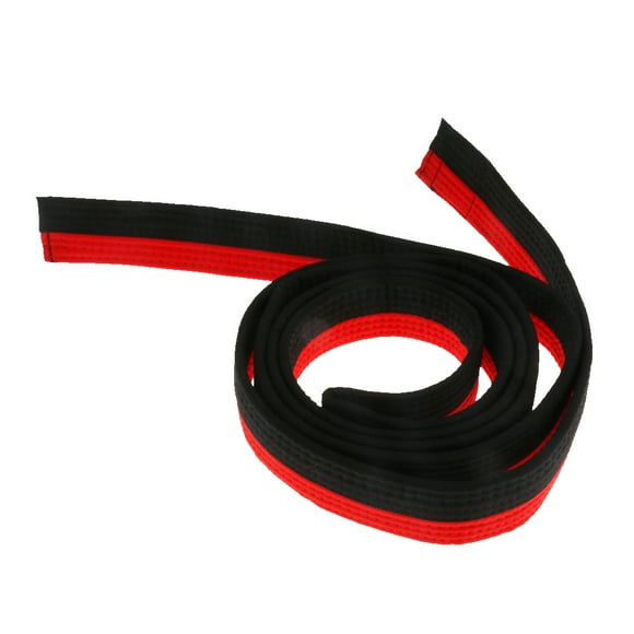 Cinturón Artes Marciales Karate Judo TKD Color Liso 280cm Rojo Negro 280cm Perfecl