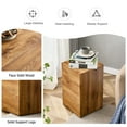 thumbnail image 4 of Modern Wood Grain MDF Coffee Table - Stylish 11.8"x11.8"x19.6" Accent Side End Display Stand, Natural Wood Finish for Living Room, Bedroom, Entryway, Fully Assembled, 4 of 9