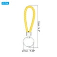 thumbnail image 2 of Braided Leather Keychain with Stainless Steel Key Ring, PU Woven Wristlet Lanyard, Yellow 3 Pack, 2 of 5
