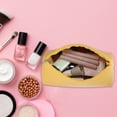 thumbnail image 3 of Unique Bargains 1 Pcs Portable Makeup Bag Toiletry Bag Cosmetic Organizer for Travel Storage Bag PVC Leather Yellow, 3 of 7