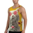 thumbnail image 2 of Gukieu Floral Sunglasses Cat Art Print Men's Quick Dry Fitness Vest, Round Neck Sleeveless Fitness Bodybuilding Top-Large, 2 of 7
