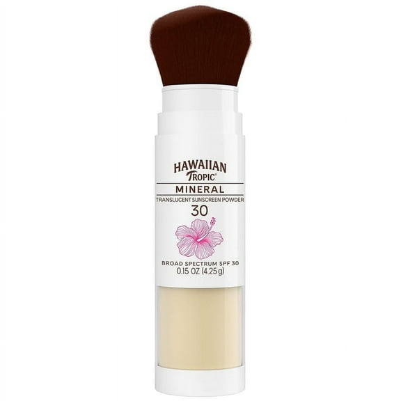 Hawaiian Tropic Mineral Sunscreen Powder Brush SPF 30 0.15 oz Pack of 2