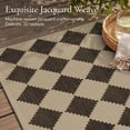 thumbnail image 2 of DEORAB Jute Outdoor Rug 8x10 Checkered Jute Rug Polyester Machine Weave Easy-Cleaning Non Slip Geometric Carpet Patio Backyard Porch Deck Balcony Zigzag Diamond, 2 of 8