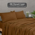 thumbnail image 6 of Royale Linen 300 Thread Count 100% Long Staple Combed Cotton Flat Sheet - Super Soft - Top Sheet - King Flat Sheet Sold Separately - Breathable, Cool & Crisp Percale Flat Sheet Only (King, Chocolate), 6 of 10