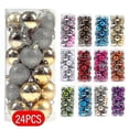 thumbnail image 2 of 24pcs Christmas Ball Delicate Reusable High Gloss Xmas Tree Decor Ball Pendant Home Decor, 2 of 5