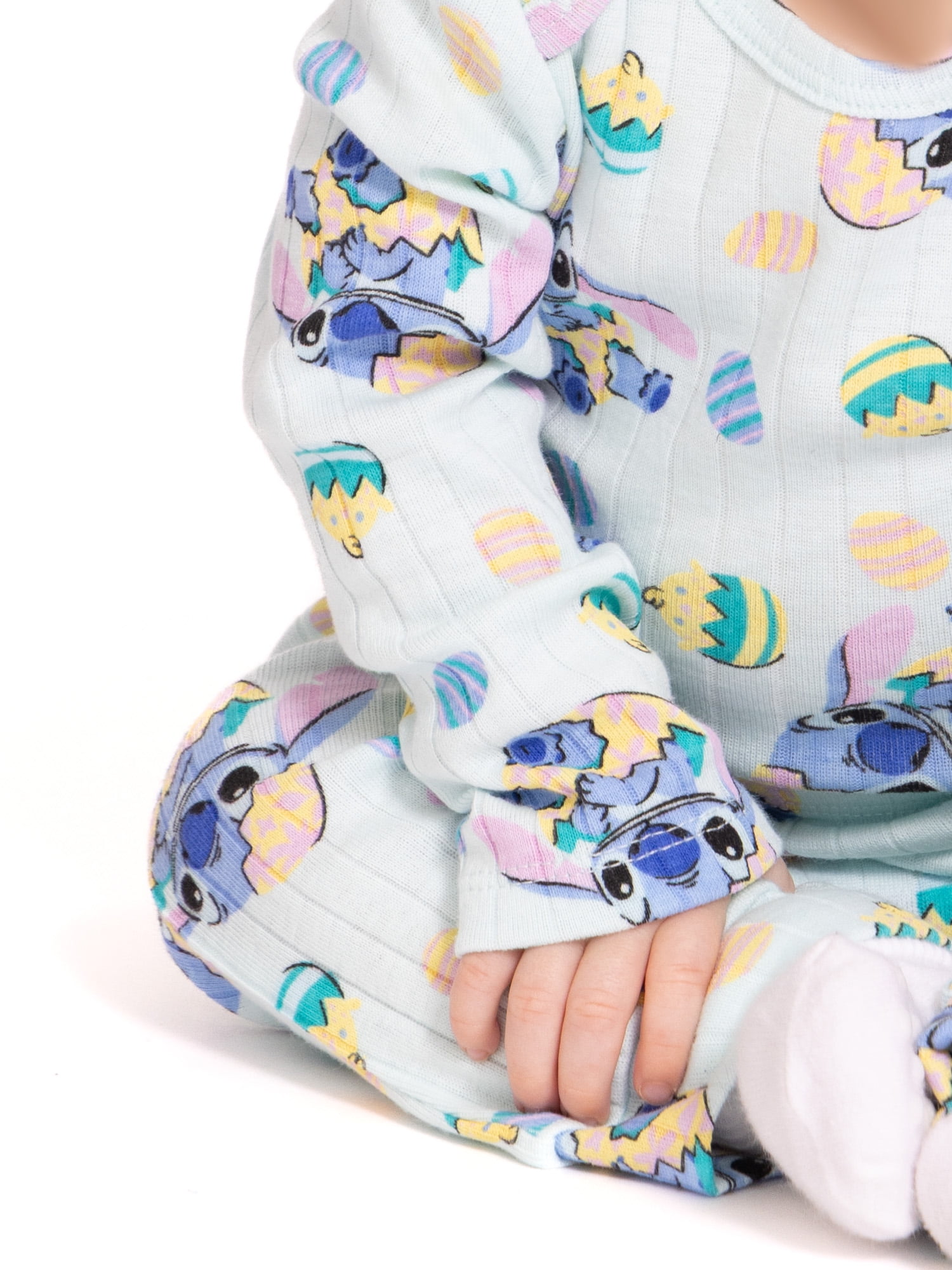Disney Stitch Unisex Baby Easter Long Sleeve Bodysuit with Matching Joggers, 2-Piece Set, Sizes Newborn-12M