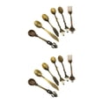 thumbnail image 2 of Advancent Juego de 6 unidades de vajilla Retro, tenedor, cuchara de aleación, cuchara de cocina, cucharón de cocina, doméstico, cucharilla, bronce verde 2piezas Advancent CBP022364, 2 of 5