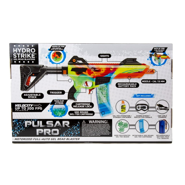 Hydro Strike Pulsar Pro Water Bead Gel Blaster Outdoor Toy Rechargeable Battery Pack 7.4 V