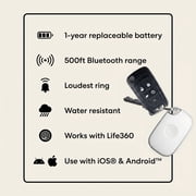 Life360 Tile Pro Powerful Bluetooth Tracker for Keys, Bags, Phones & More, iOS & Android, 2-Pack Tracking Devices (Black/White)