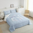 thumbnail image 4 of Erosebridal Bowknot Bedding King Comforter Set for Teens, Princess Ribbon Down Comforter, Bling Bow Decor, Reversible 3pcs, 4 of 8