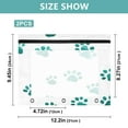 thumbnail image 3 of 2Pcs A4 Document Pouch Set 3 Ring Binder Pencil Pouch Clear Window Pencil Case for Binder for Home, Office Teal Dog Paw Prints, 3 of 7