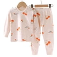 thumbnail image 5 of 2-3 Years Girls Long Sleeve Pajama Set Toddler Baby Girl Clothes 6 12 18 24 Months Fall Outfits Long Sleeves Sweatshirt Tops Pants Set 1-5T,Watermelon Red, 5 of 5