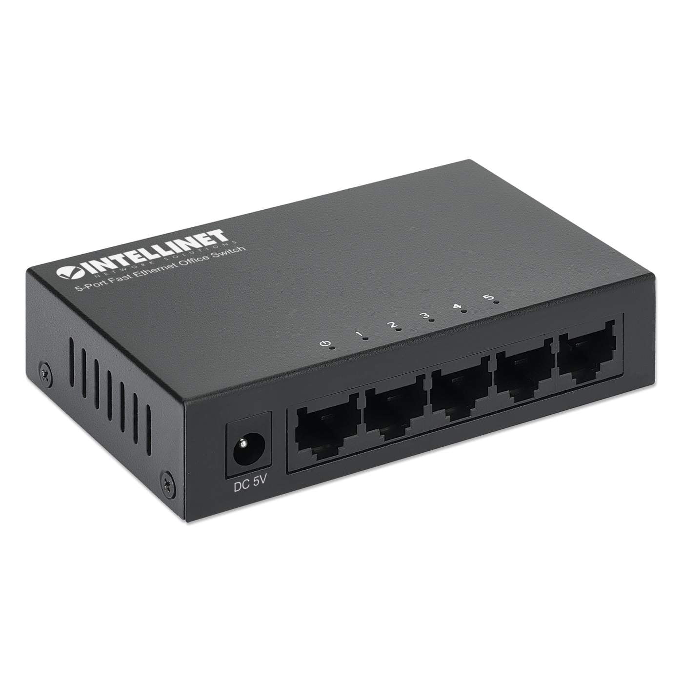 Intellinet 5-Port Fast Ethernet Office Switch, Metal Housing