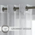thumbnail image 4 of GlowSol 52"x84" Sheer Curtains for Living Room Grommet Voile Drapes Stripe Farmhous Faux Linen Window Treatments Semi Curtain, Light Gray, 2 Panels, 4 of 6