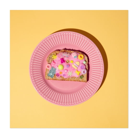 Kawaii toast - Photography Pop Art Pastel Whimsical Surrealism Modern Art Kitchen Decor Dessert Unframed Wall Art Print 6 x 6 inches