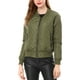thumbnail image 5 of Chaqueta bomber acolchada con cremallera y mangas largas raglán para mujer con bolsillos Verde XL, 5 of 6