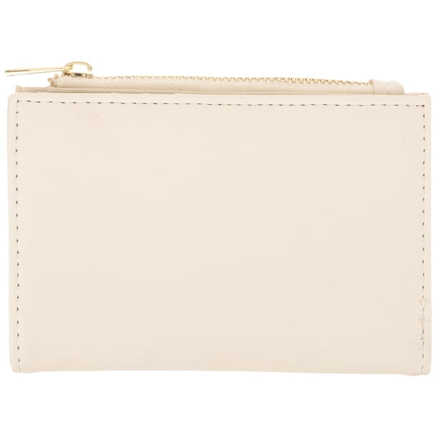 Bolso de piel sintética con llavero, cartera, bolso portátil, moderno, delicado, con cremallera, bolso de mano duradero para mujer y niña (plateado)