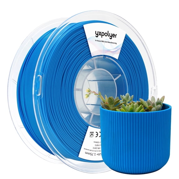 YXPOLYER PLA Filament Food Grade 1.75mm 1kg for 3D Printing, PLA Blue 3D Printer Filament AMS-Compatible