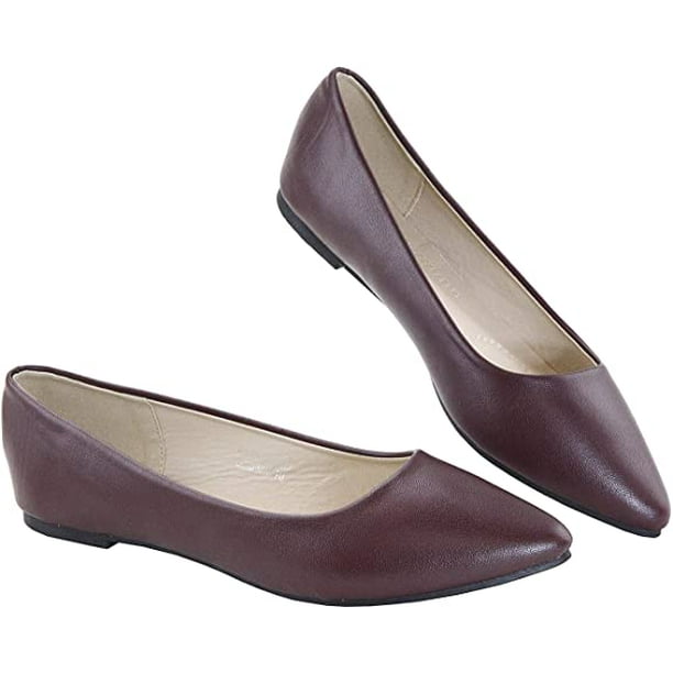 Bella Marie - BELLA MARIE Angie-52 BURGUNDY, Women's Pointy Toe Slip On