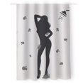 thumbnail image 2 of Cortina de Baño Impermeable Juana Gallo con Diseño de Silueta Mujer Sexy Sensual Blanca para regadera, 2 of 7
