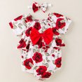 thumbnail image 3 of KaLI_store Girl Bodysuits Baby Girl Clothes Set Rainbow Romper Bodysuit Red,12-18 Months, 3 of 5